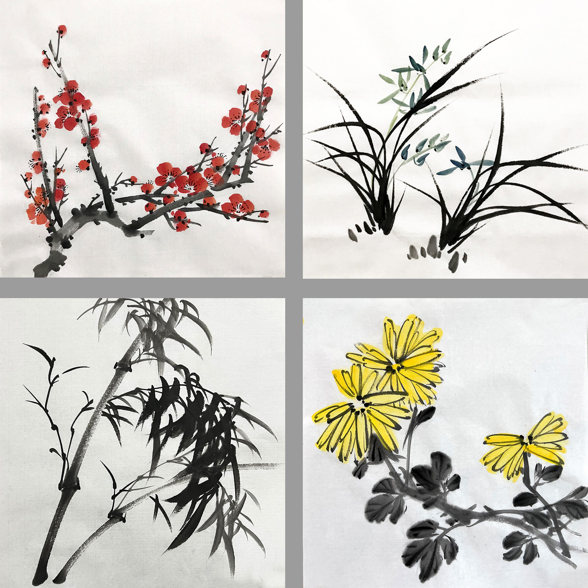 水墨画梅兰竹菊-水墨画梅兰竹菊促销价格、水墨画梅兰竹菊品牌- 淘宝