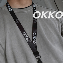 OKKO peripheral keychain keychain mobile phone lanyard Halter neck rope long black simple personality creative