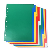 Plastic paging paper 10 colors color paging paper Plastic spacer paper index paper A4 classification paper Loose-leaf separator page A4 separator page Paging label folder spacer paper index