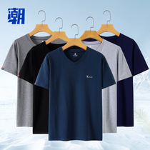 Mens short sleeves thin size cotton loose pajama tops mens single piece housewear tops summer t-shirts