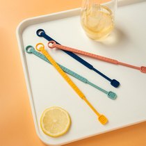 Creative long handle mixing stick Exquisite bar hot drink brewing coffee cocktail milk powder honey seasoning Silicone mixing spoon