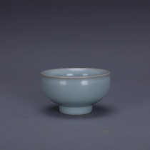 Song Dynasty Ru kiln handmade porcelain Sky glaze kung fu tea cup glass Jingdezhen antique porcelain antique collection ornaments