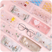 Myopia transparent glasses case ins Cute Japanese girl heart cartoon portable anti-pressure simple creative personality storage