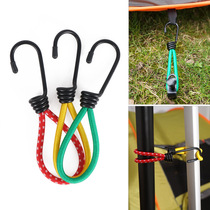 Outdoor Tent Elastic Cord Cingulum Hook Tightness Rope Tiancurtain Pull Rope Ground Nail Hook Fixed Bundling Rope Multifunction Hanging Rope