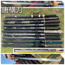 Dragon Springs City Tang Cross Knife Integrated Long Knife Sword Manganese Steel Straight Knife Embroidered Spring Knife Anti-Body Outdoor Collection Cold Soldier Unopened Blade