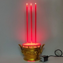 Battery plug-in dual-purpose electronic incense burner for Buddha candle Wealth Guanyin simulation LED light home