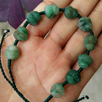 Natural Nanyang Jade Dushan jade bracelet monkey head carving day Blue Green womens hand string transfer beads good time