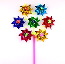Seven sequins flower windmill colorful plastic color traditional small windmill square stall hot sale childrens toys batch