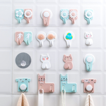 Camellia hook strong viscose kitchen bathroom door back wall hang incognito creative paste suction cup wall load-bearing sticky hook