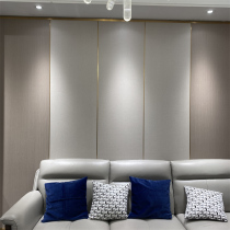 European TV background wall living room wood veneer modern light luxury Rock board solid wood panel simple paint-free board customization