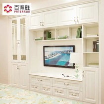 Baidesheng European pastoral whole wardrobe solid wood cloakroom whole house custom bedroom furniture custom flat door