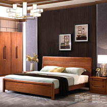 Nature all-mountain palm mattress Beech king bed Simple modern style solid wood bed All-mountain palm mattress ridge protection