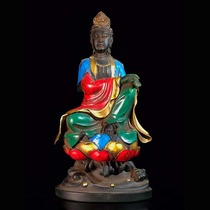 One-price folk antiques collection ancient method glass hand-carved ornaments Guanyin for the image