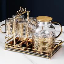 Afternoon tea tea set Nordic living room household glass can add hot water Fruit teapot flower teapot water set