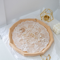 ins Round French vintage embroidery flower lace pad Jewelry jewelry Photo props Photography background cloth decoration