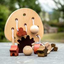 1-2-year-old 3-year-old male girls baby puzzle toy can be nibbling on environmentally-friendly string bead and baby threading building block