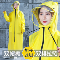 Raincoat long full body summer single men and women fashion transparent anti-storm electric battery bicycle adult poncho