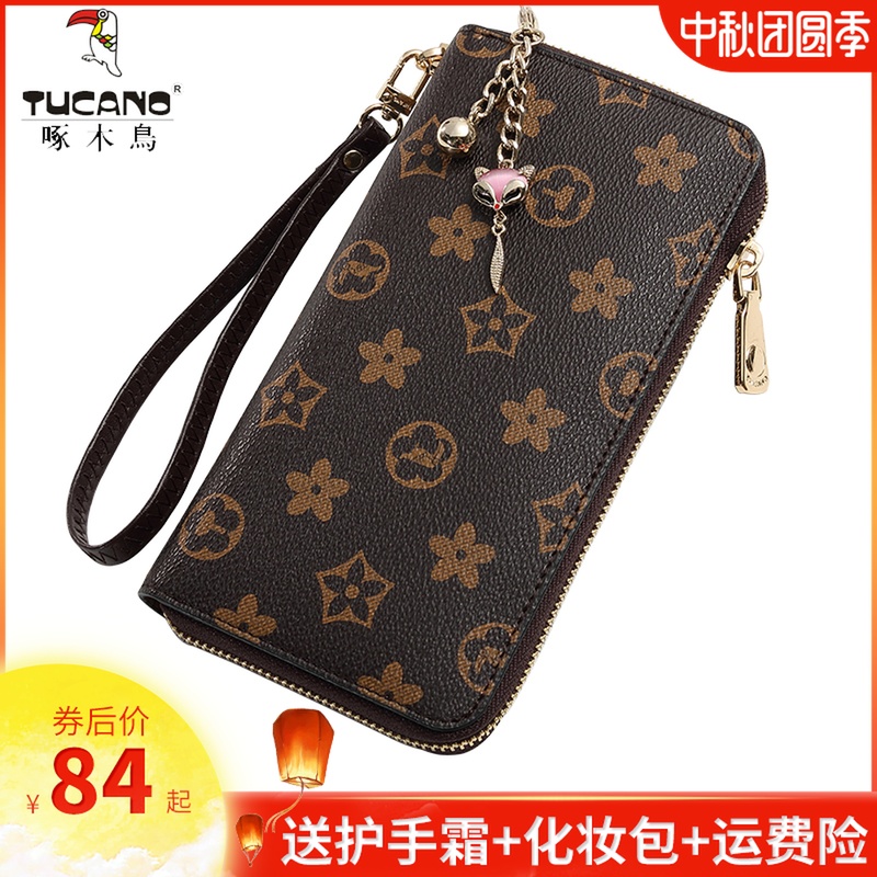 TUCANO/Woodpecker Multifunctional Long Purse Women Zipper Bag Women Business Handbag Women Mobile Bag