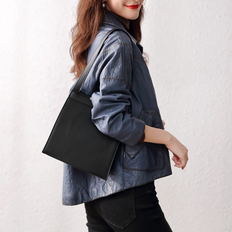 Retro series leather womens short sheepskin profile single leather windcoat jacket 2020 autumn Haining new