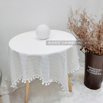 Pastoral lace tablecloth small round table Nordic ins style dining cloth net red dessert Taiwan Korean coffee table bedside cover cloth