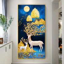 Zucai Elk cross stitch 2020 new thread embroidery living room vertical porch 2021 full of their own embroidery handmade rich deer