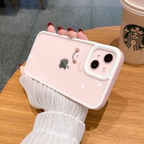 Apple 13 phone case iphone13promax new female all-inclusive lens 12pro pink transparent silicone 11 Tide brand por set against drop ipone incense Net red min