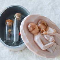 Baby fetal hair souvenir DIY homemade fetal hair preservation bottle Umbilical cord knot collection box Handmade statue decoration gift