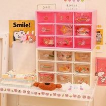 Korea ins nine-palace grid 9-grid hand account transparent dust-proof jewelry stationery desktop bedroom storage box transparent drawer