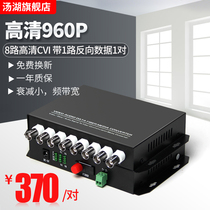 8-way HDCVI optical transceiver supports Dahua coaxial camera CVI Xiongmai AHD with 485 Data 1 pair