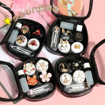 Contact lens box Cute cartoon simple double companion box Shadow care storage myopia multi-pair contact lens box
