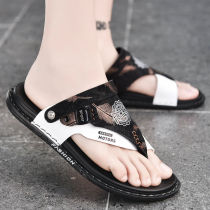 Summer 2022 new casual sandals Male dual-use leather trendy driving slippers outside wearing waterproof beach sandals sandals