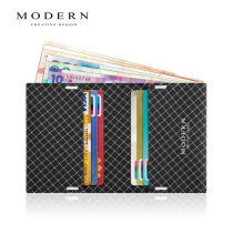 German MODERN anti-theft brush anti-degaussing RFID card bag black technology male ultra-thin NFC shielded small wallet card cover