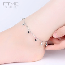 Sterling Silver Bell anklet female simple simple Joker student Silver Football chain Tanabata Valentines Day gift girlfriend