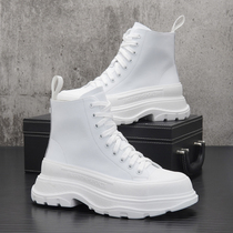 Thick Bottom High Bunch Shoes Mens Spring New Interior Heightening Board Shoes Men Casual Shoes Sub stock Eurostock Boots White boots white