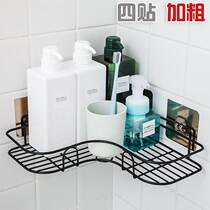Punch-free corner rack toilet hanger kitchen thickened stainless steel metal toilet bathroom adhesive wall tripod