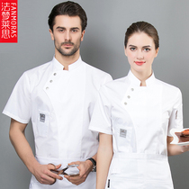 Chef overalls Short sleeves Hotel hotel high-end baking cake shop West point work summer baker dessert woman