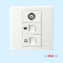 Shanghai Songri switch socket 86 type concealed panel cable TV Telephone computer network cable Network socket