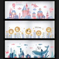 Electrostatic glass film cartoon horizontal window sticker transparent transparent childrens room frosted window sticker waterproof sticker