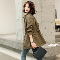 Trench coat womens short style small man 2021 spring new womens spring and autumn English style pop womens casual coat