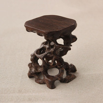 Redwood carving crafts fitting the chic stone base solid wooden root carving jade bottle teapot base wooden button