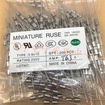 Glass fuse tube 3 6 * 10mm T6 3A 250V double cap with lead foot slow break 100 only 7 yuan