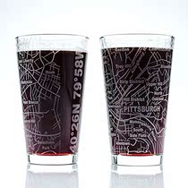 Pittsburgh PA Greenline Goods Beer Glasses - 16 o