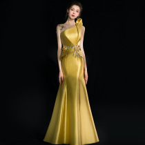 Evening dress dress high-end atmosphere female high-end annual banquet temperament long fish tail host performance dress dress skirt