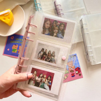ins Korean glitter 3 grid 3 inch 3 inch love bean album small card collection card card photo storage button