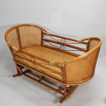 Old-fashioned cradle bamboo and rattan rocking nest old traditional handmade newborn baby shaker solid wood coax baby baby sleeping artifact