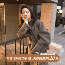 Korean double-sided cashmere coat women 2021 autumn and winter New long knee Korean loose wool jacket tide
