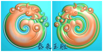 Antique Dragon Round Plate Skeleton Dragon Grass Dragon Rui Beast Fine Carving Figure Relief Jade Carving Computer Engraving JDP