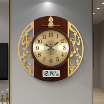 New Chinese light luxury pure copper wall clock living room home fashion wall atmosphere clock Chinese style luxury large watch
