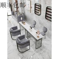European net red ins Modern marble nail table and chair set Beauty shop single double two-layer nail table simple
