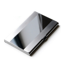 Business card holder stainless steel ultra-thin mens business card box personality simple lettering custom LOGO portable anti-theft card box